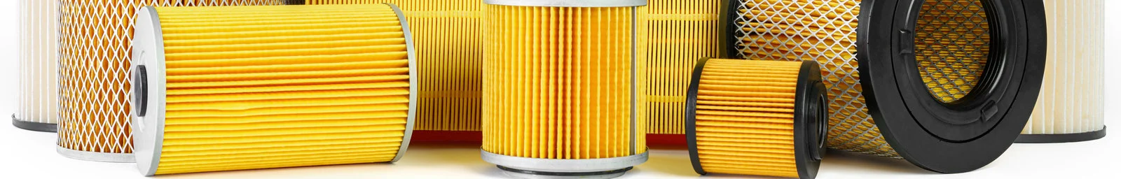 Row of yellow automotive filters